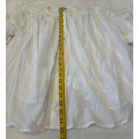 Anthropologie See U Soon Top Women's Off White Button Up L/S Crochet Size S NWT - Picture 5 of 9